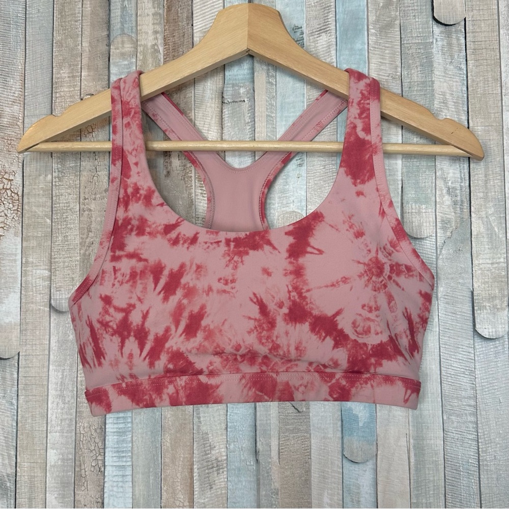 Lorna‎ Jane M Pink Tie Dye Sports Bra High Impact Support Racerback Active $77